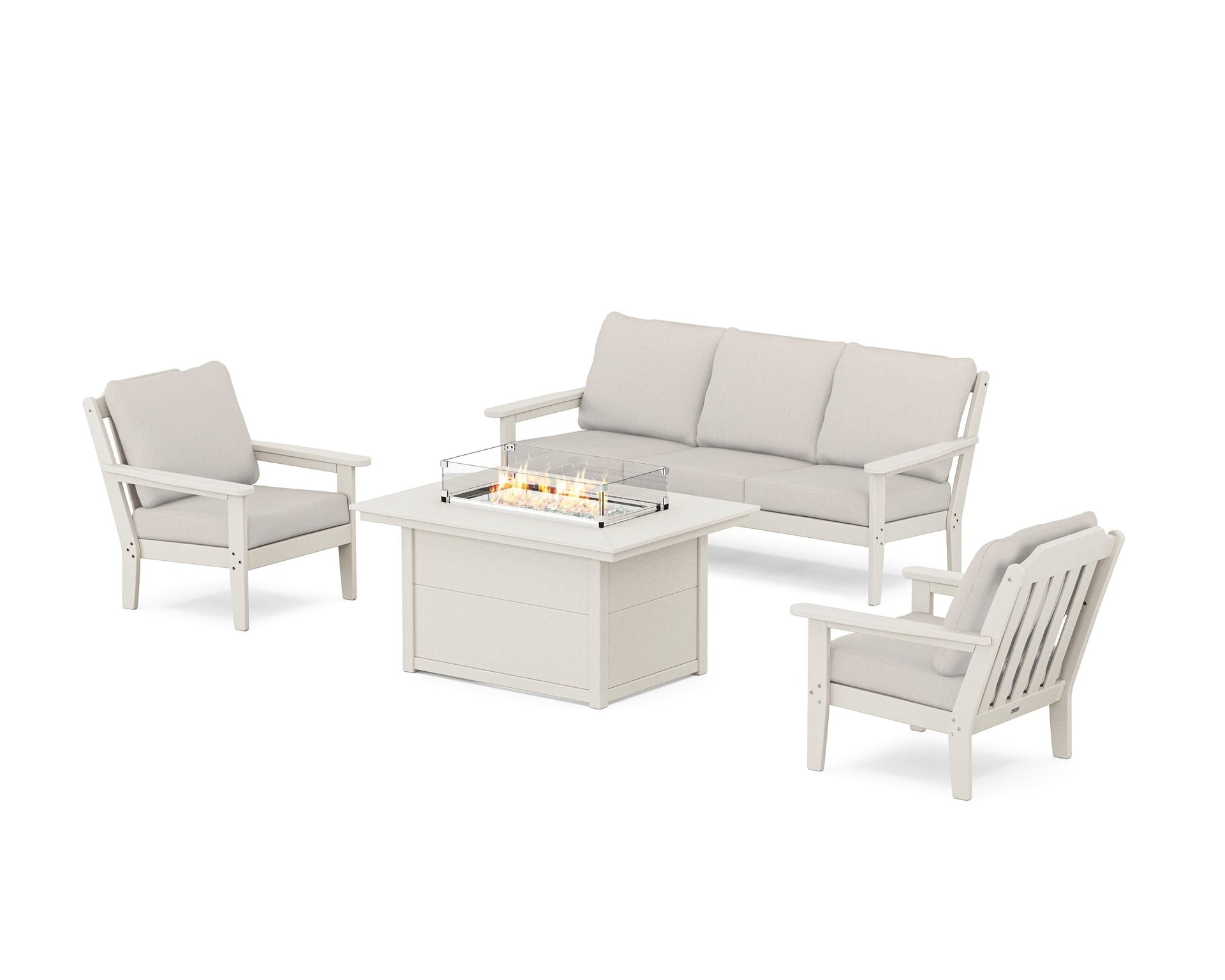 Cottage Deep Seating Fire Pit Table Set