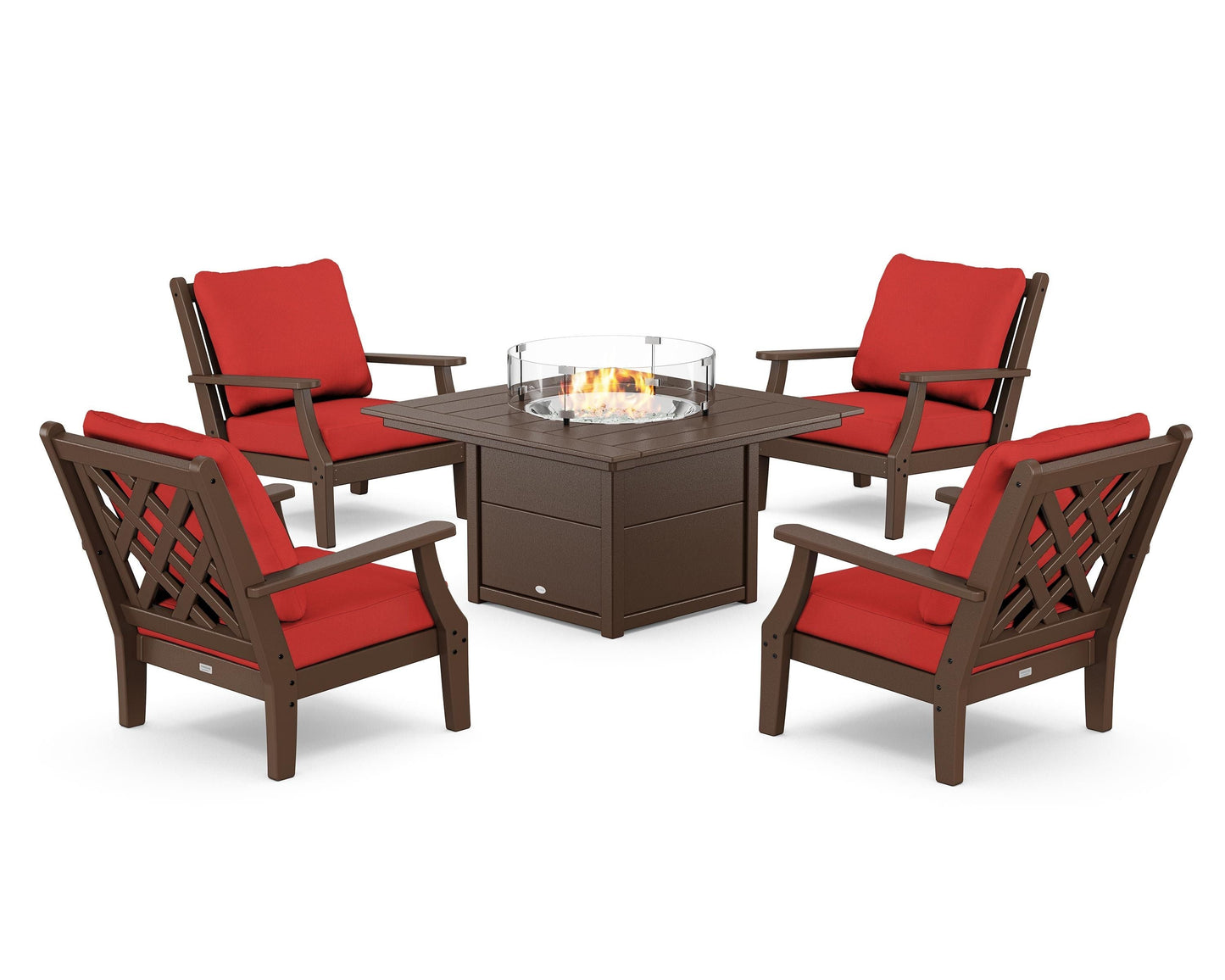 Wovendale 5-Piece Deep Seating Set with Fire Pit Table