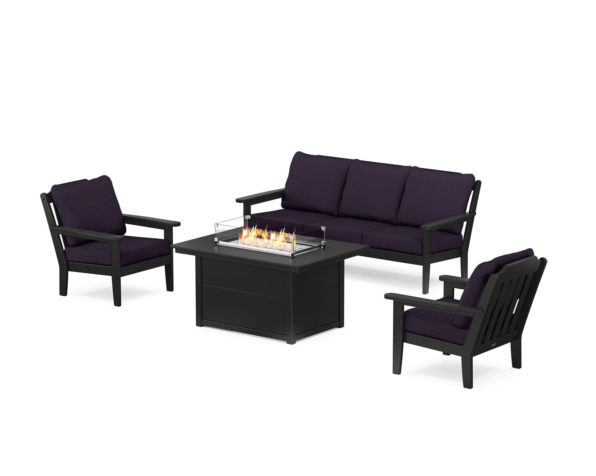 Cottage Deep Seating Fire Pit Table Set