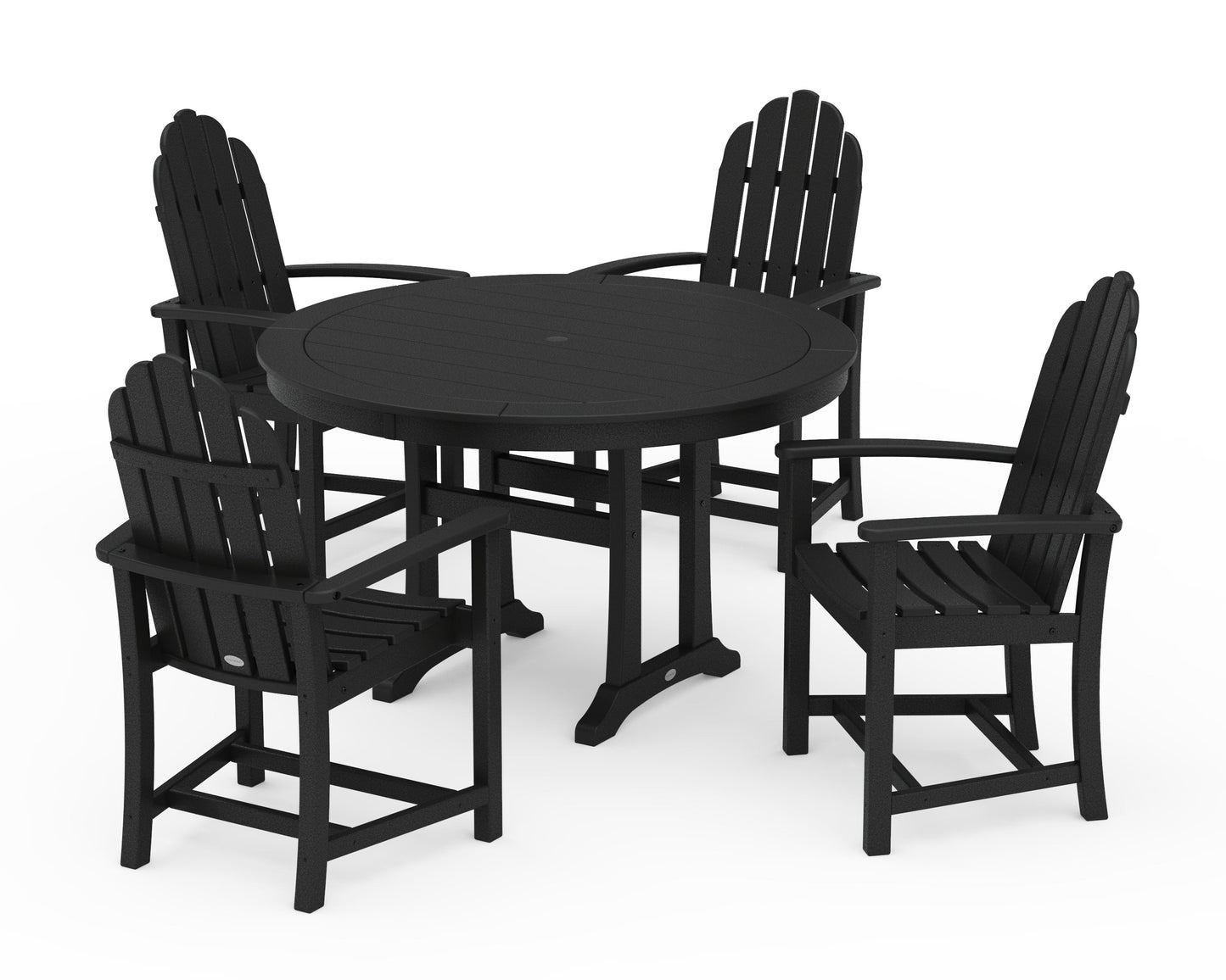 Classic Adirondack 5-Piece Round Dining Set with Trestle Legs