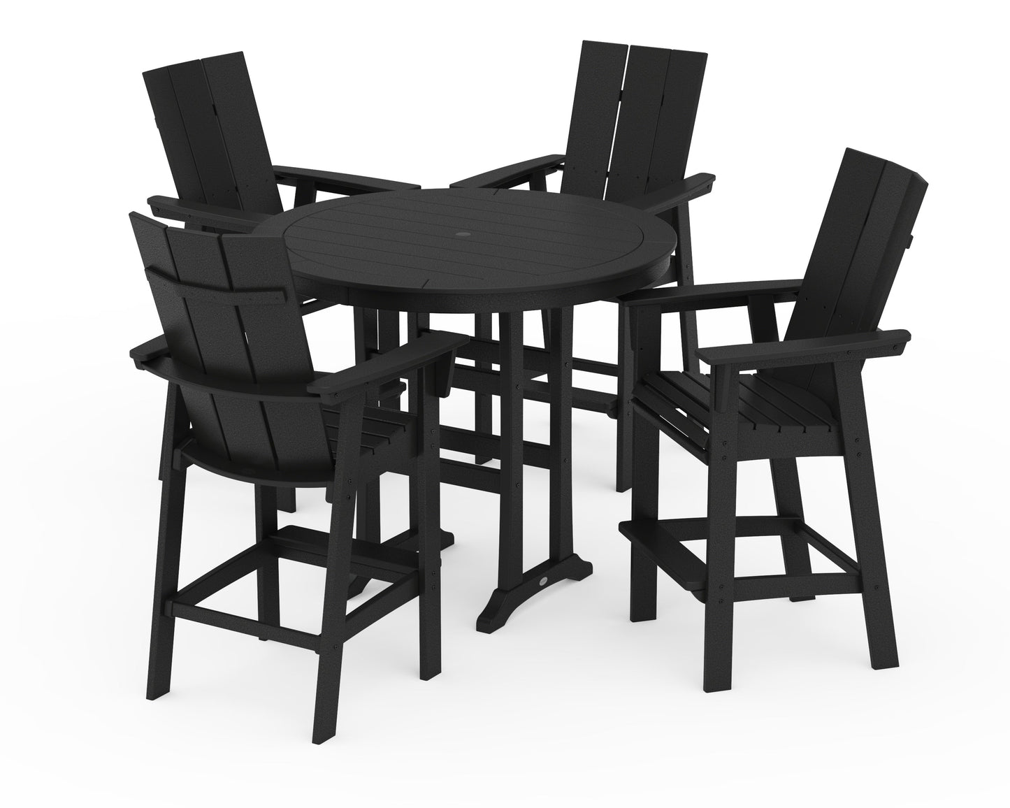 Modern Curveback Adirondack 5-Piece Nautical Trestle Bar Set