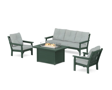 Vineyard Deep Seating Fire Pit Table Set