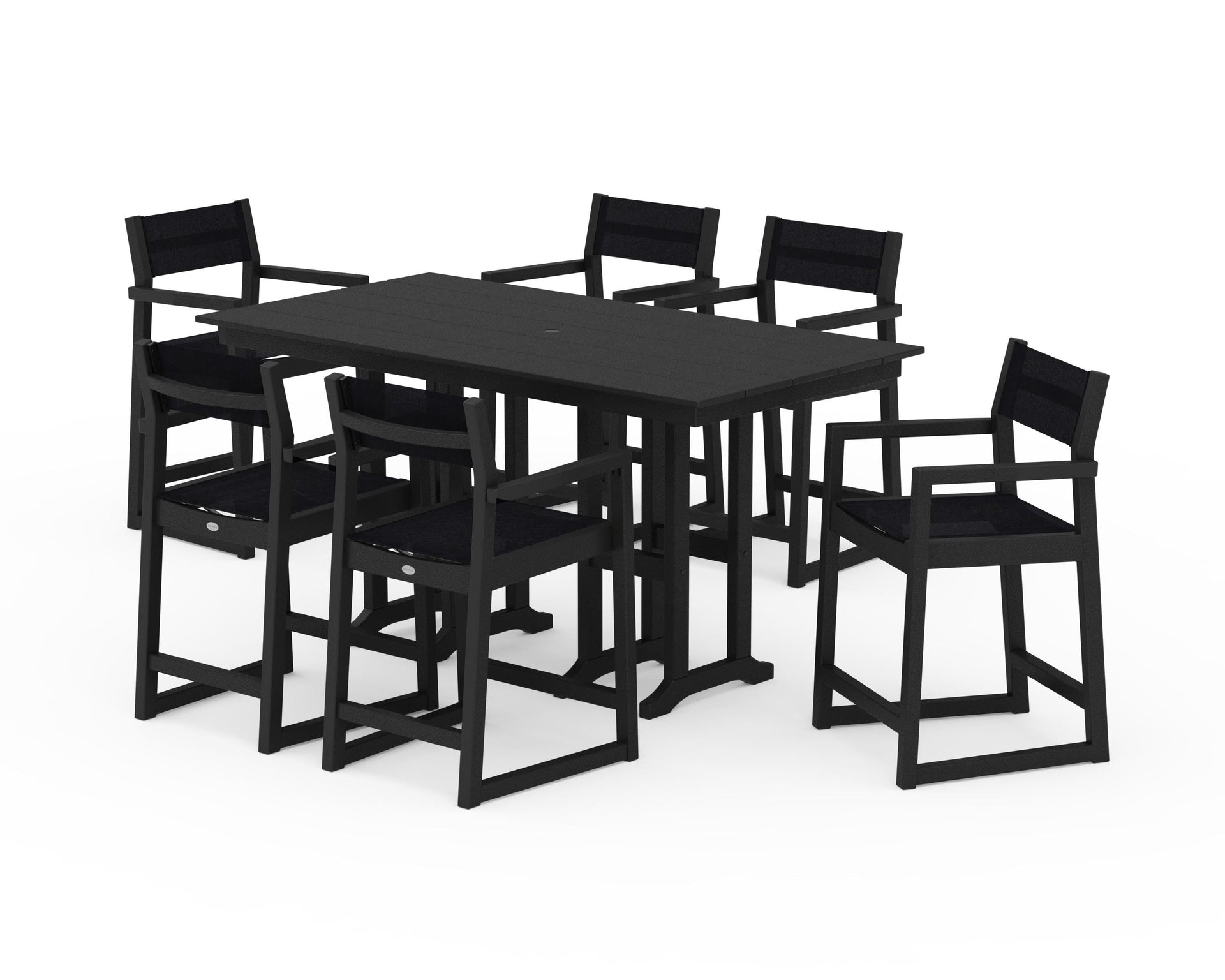EDGE Sling Arm Chair 7-Piece Farmhouse Counter Set