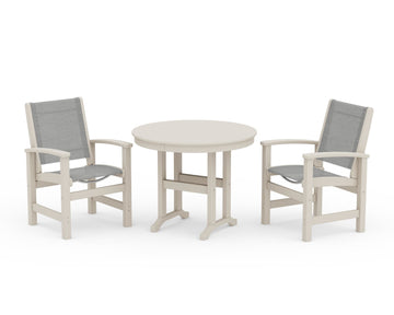 Coastal 3-Piece Round Dining Set