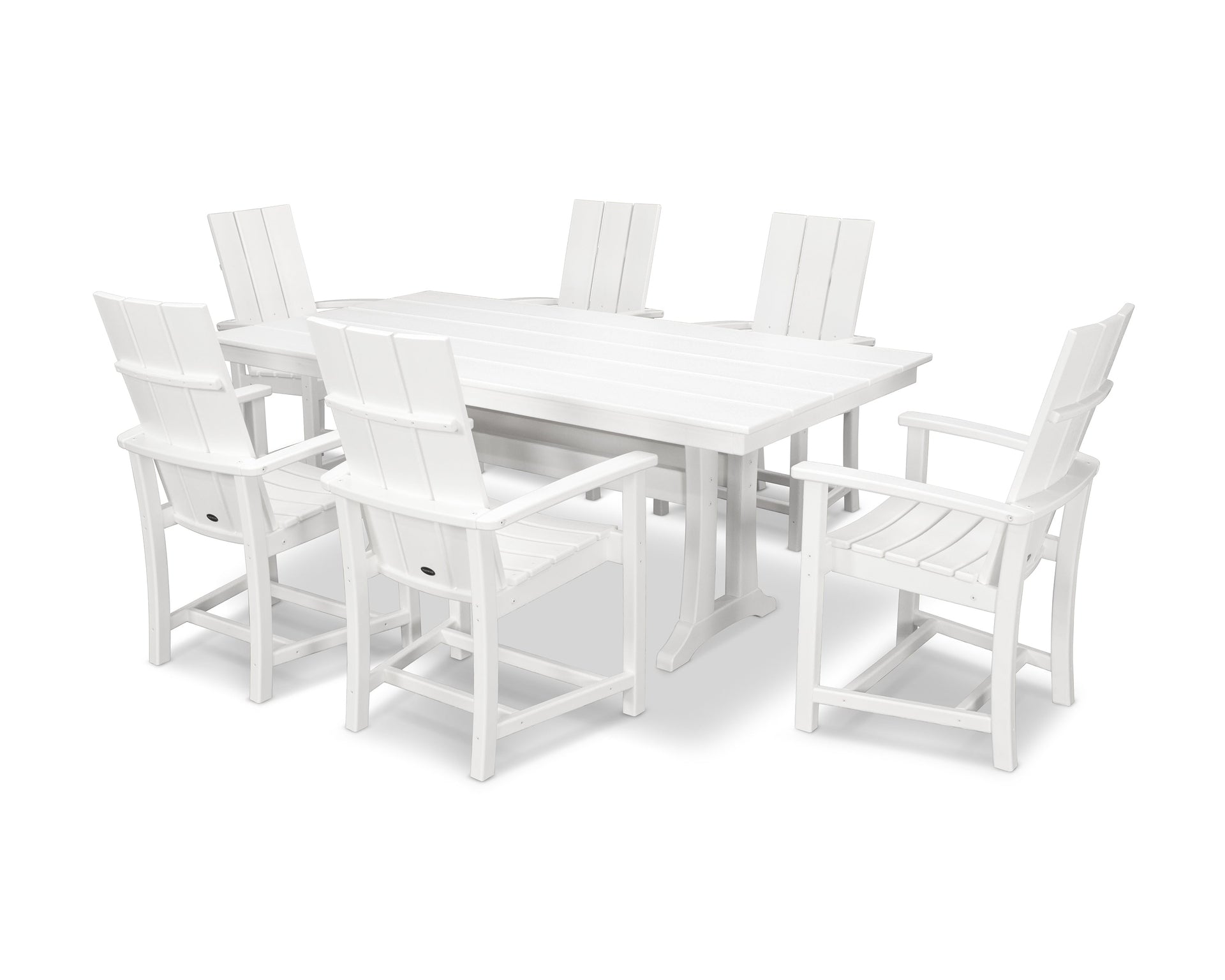 Modern Adirondack 7-Piece Farmhouse Dining Set with Trestle Legs