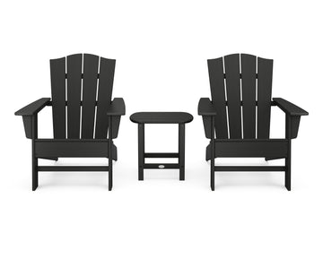 Wave 3-Piece Adirondack Chair Set with The Crest Chairs