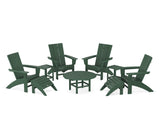 Modern Curveback Adirondack Chair 9-Piece Conversation Set