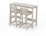 Modern Studio Urban Lowback Bar Chair 3-Piece Balcony Set
