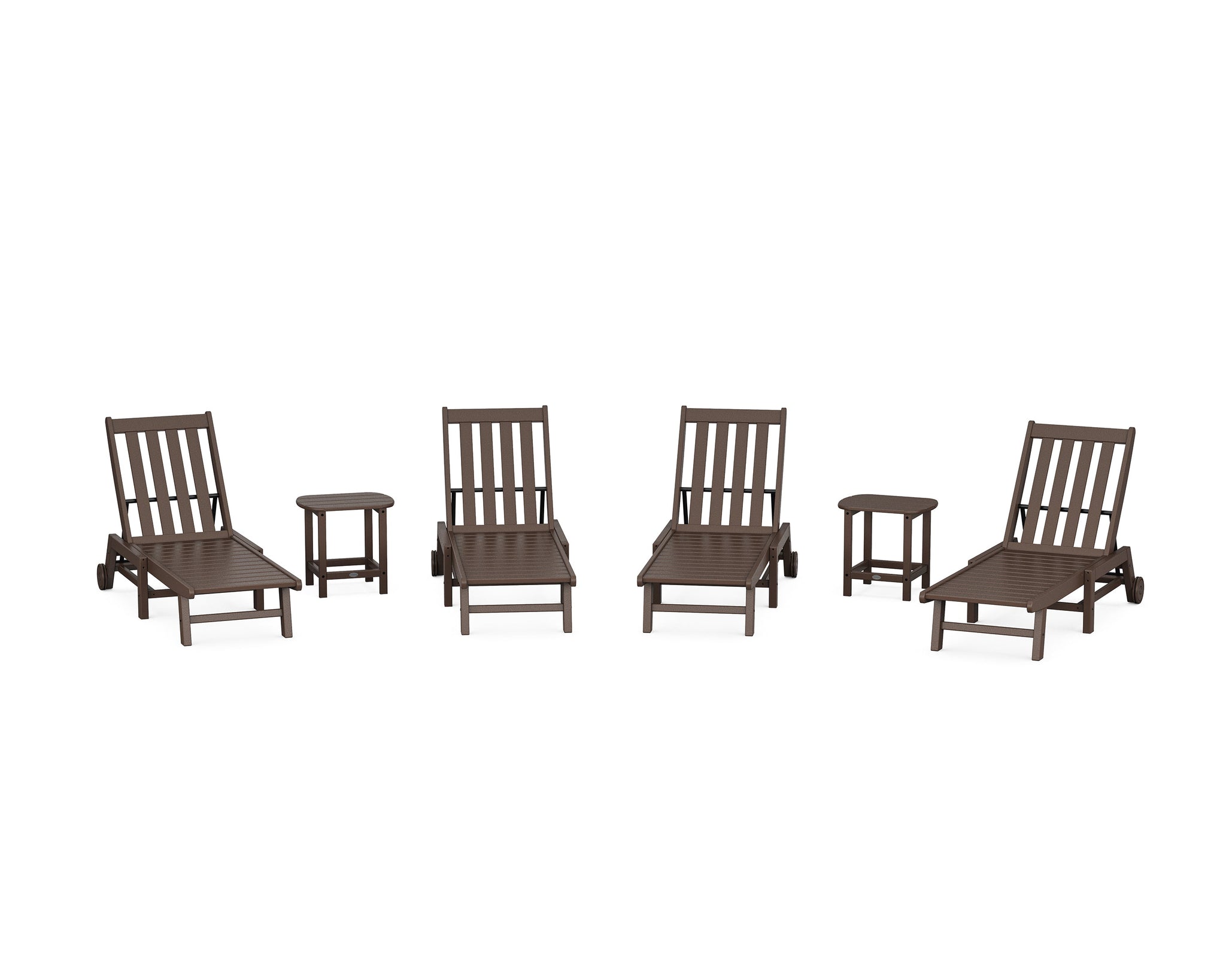 Vineyard 6-Piece Chaise with Wheels Set