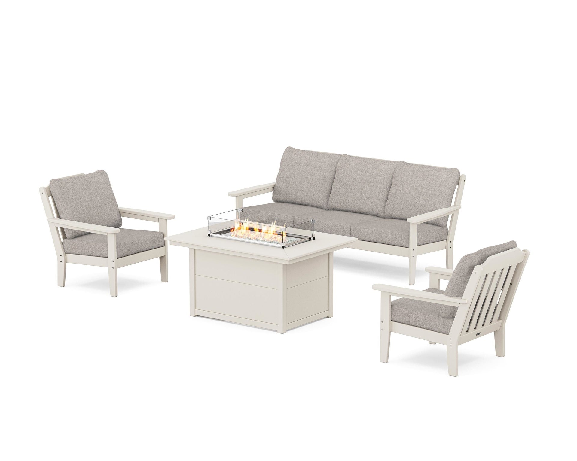 Cottage Deep Seating Fire Pit Table Set