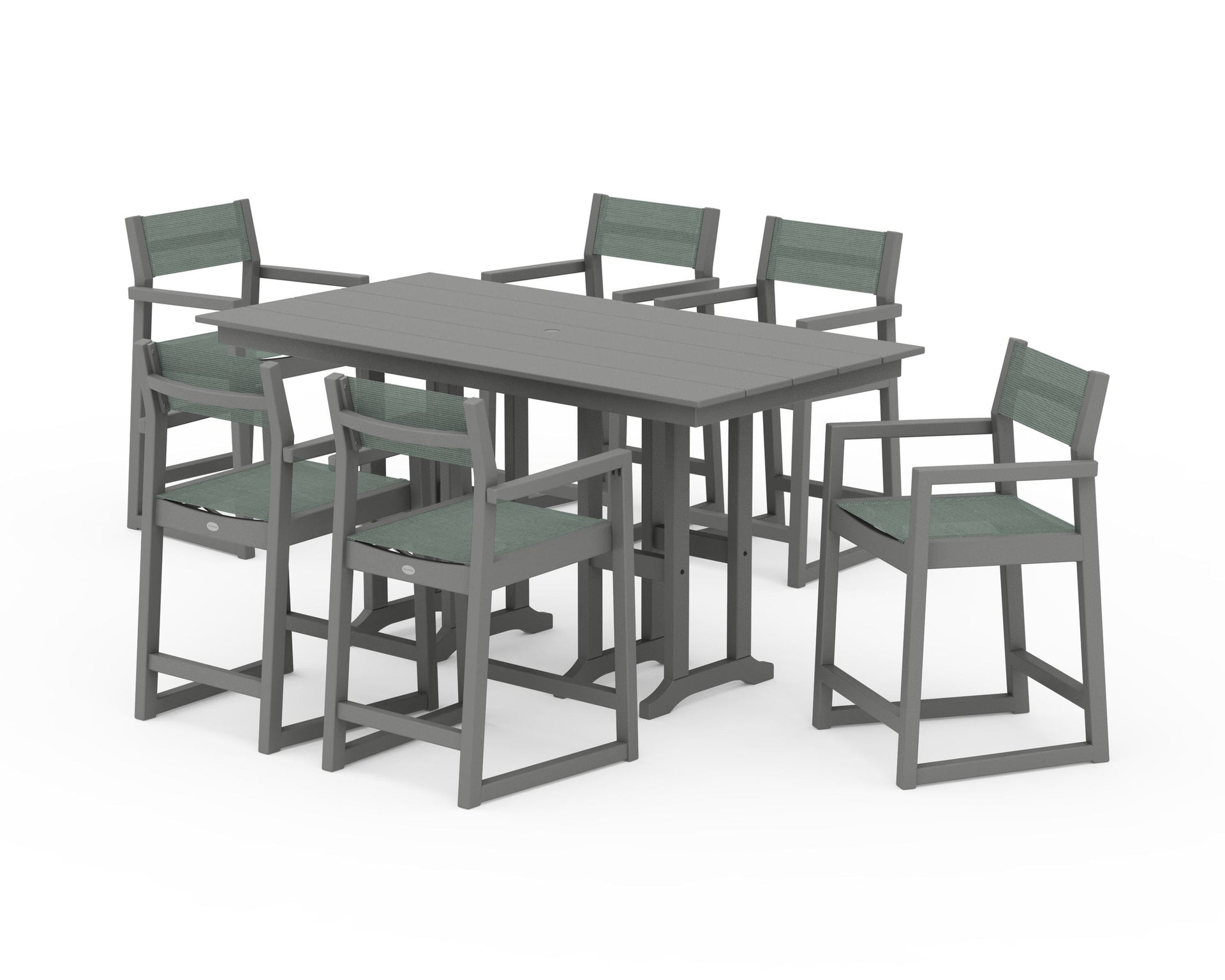 EDGE Sling Arm Chair 7-Piece Farmhouse Counter Set