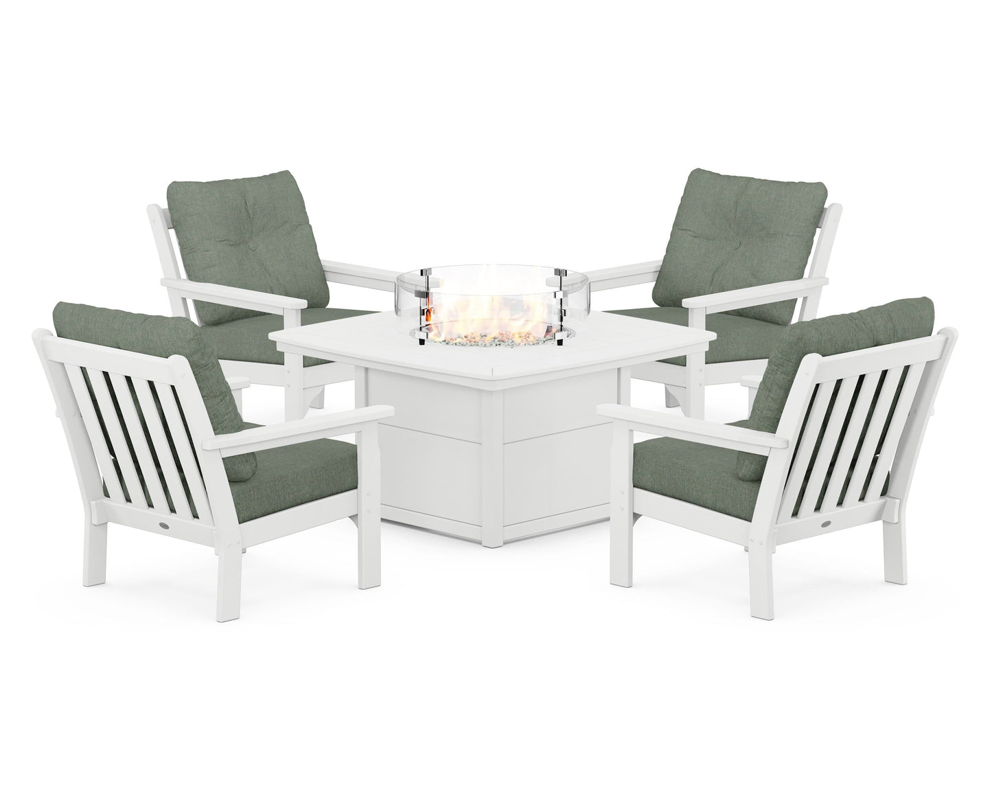 Vineyard 5-Piece Conversation Set with Fire Pit Table