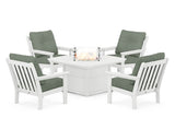 Vineyard 5-Piece Conversation Set with Fire Pit Table