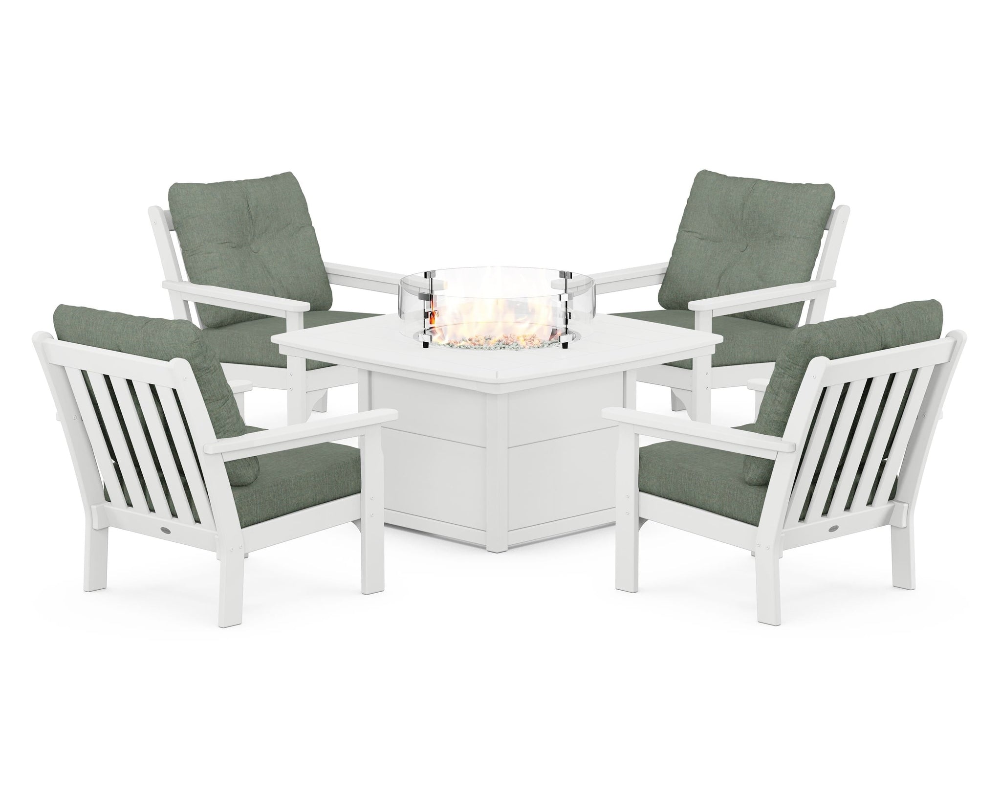 Vineyard 5-Piece Conversation Set with Fire Pit Table