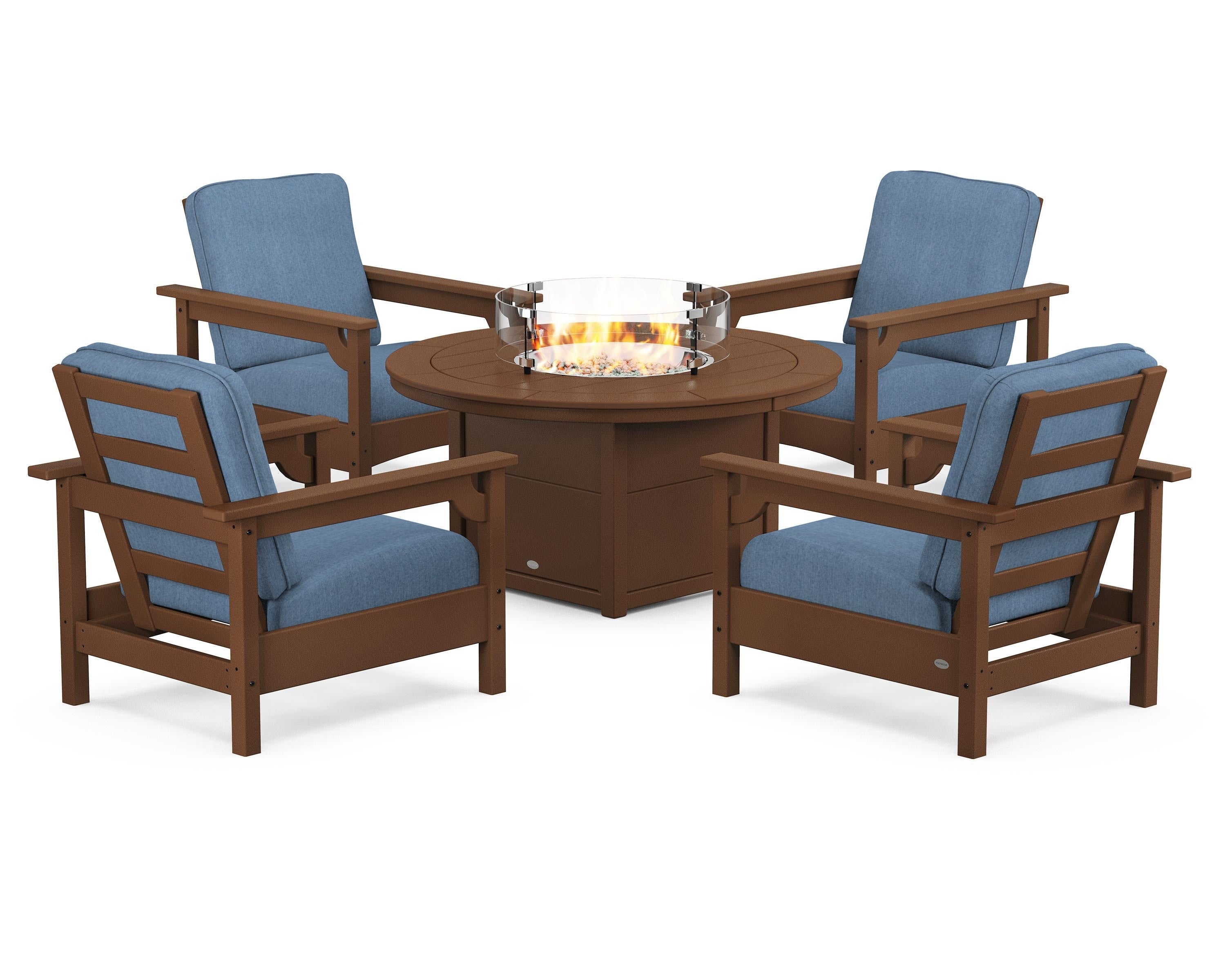 Club 5-Piece Conversation Set with Fire Pit Table