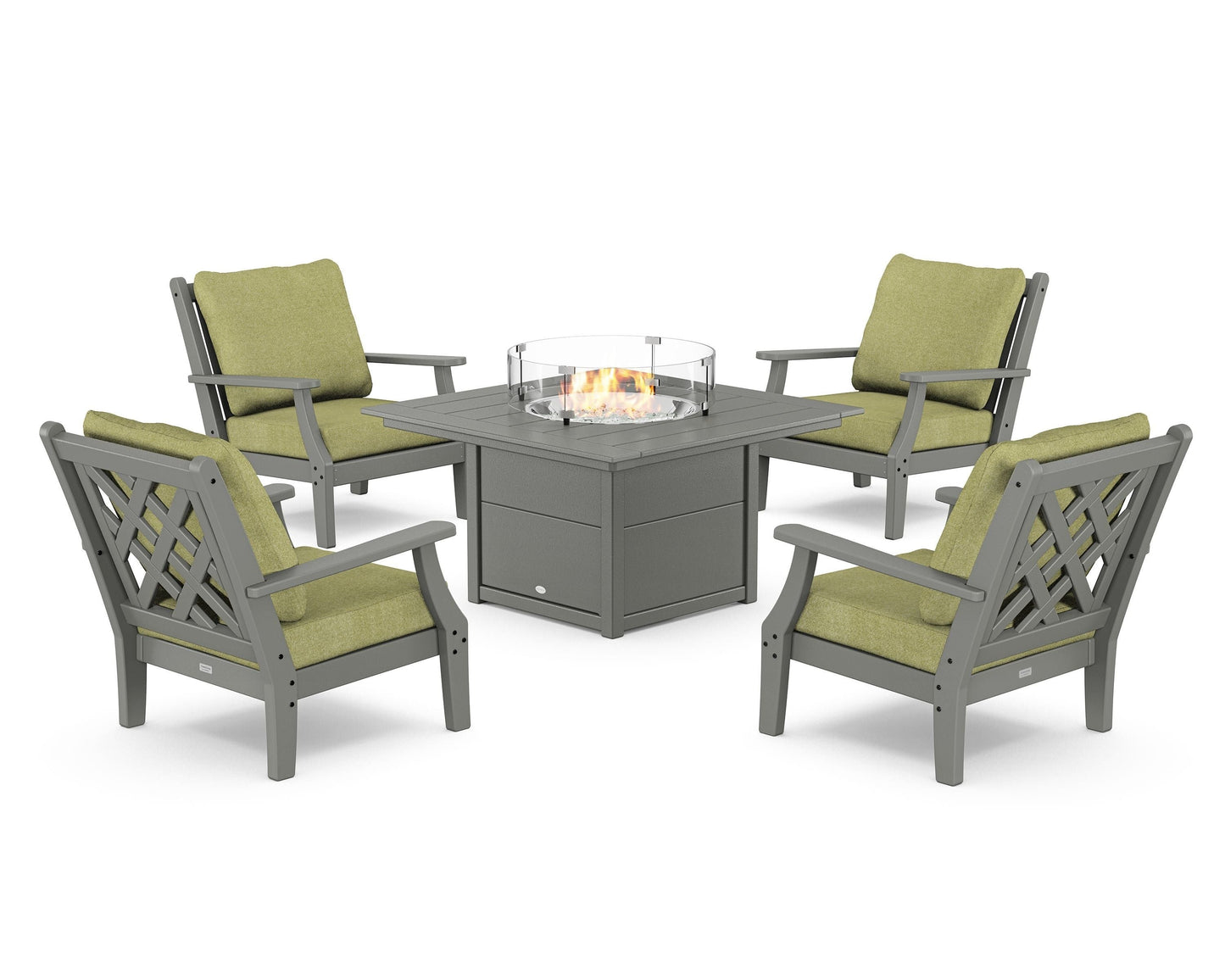 Wovendale 5-Piece Deep Seating Set with Fire Pit Table