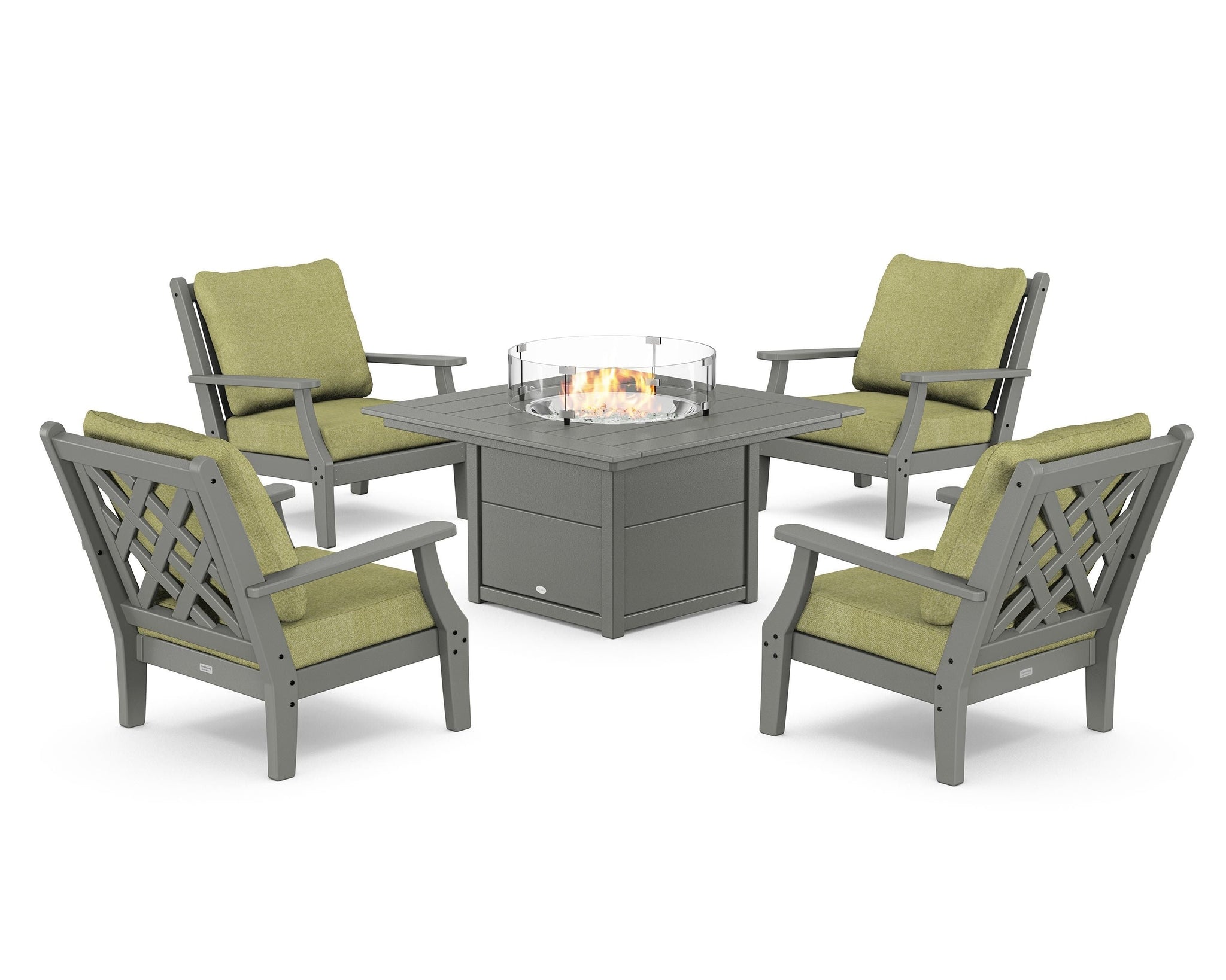 Wovendale 5-Piece Deep Seating Set with Fire Pit Table