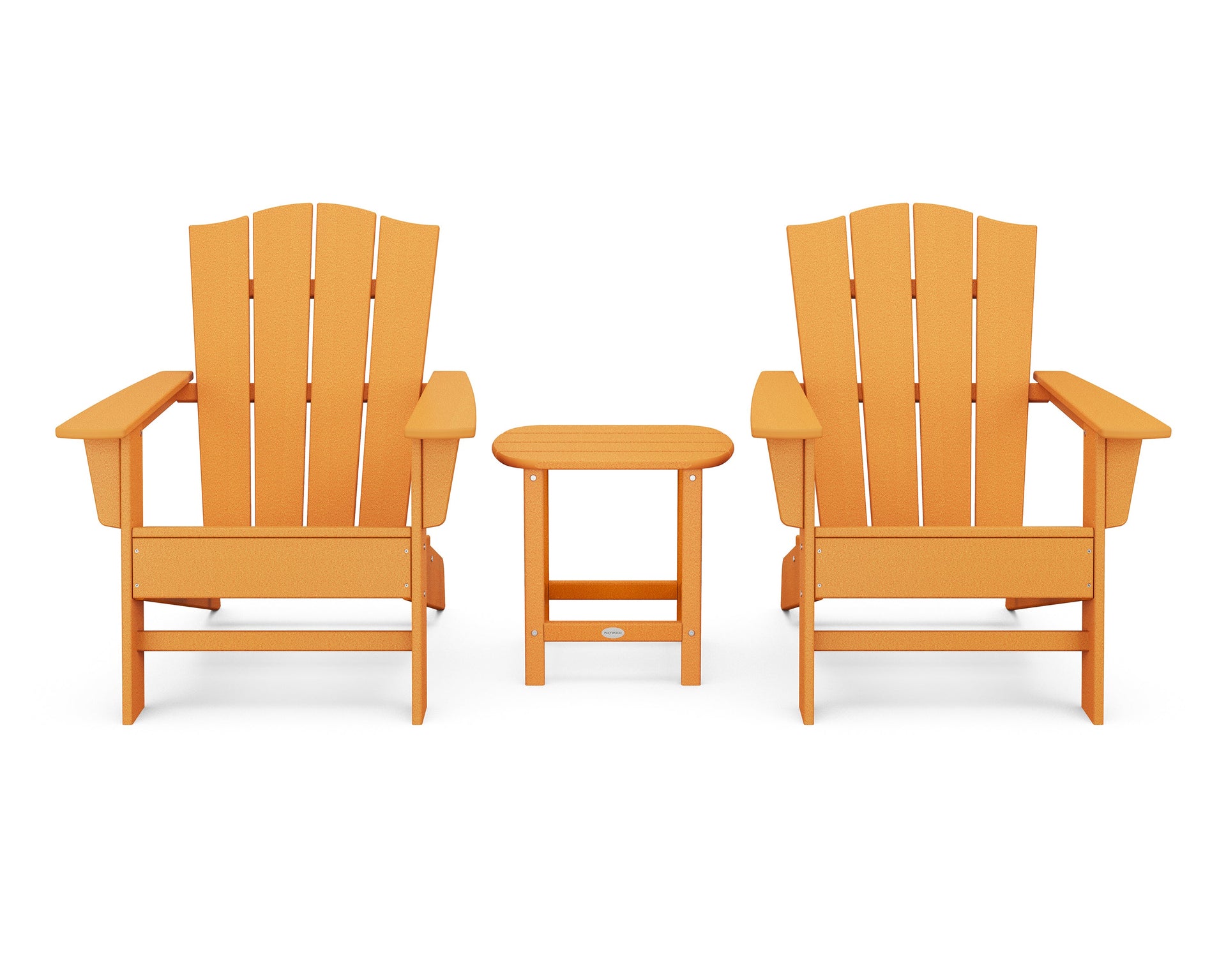 Wave 3-Piece Adirondack Chair Set with The Crest Chairs