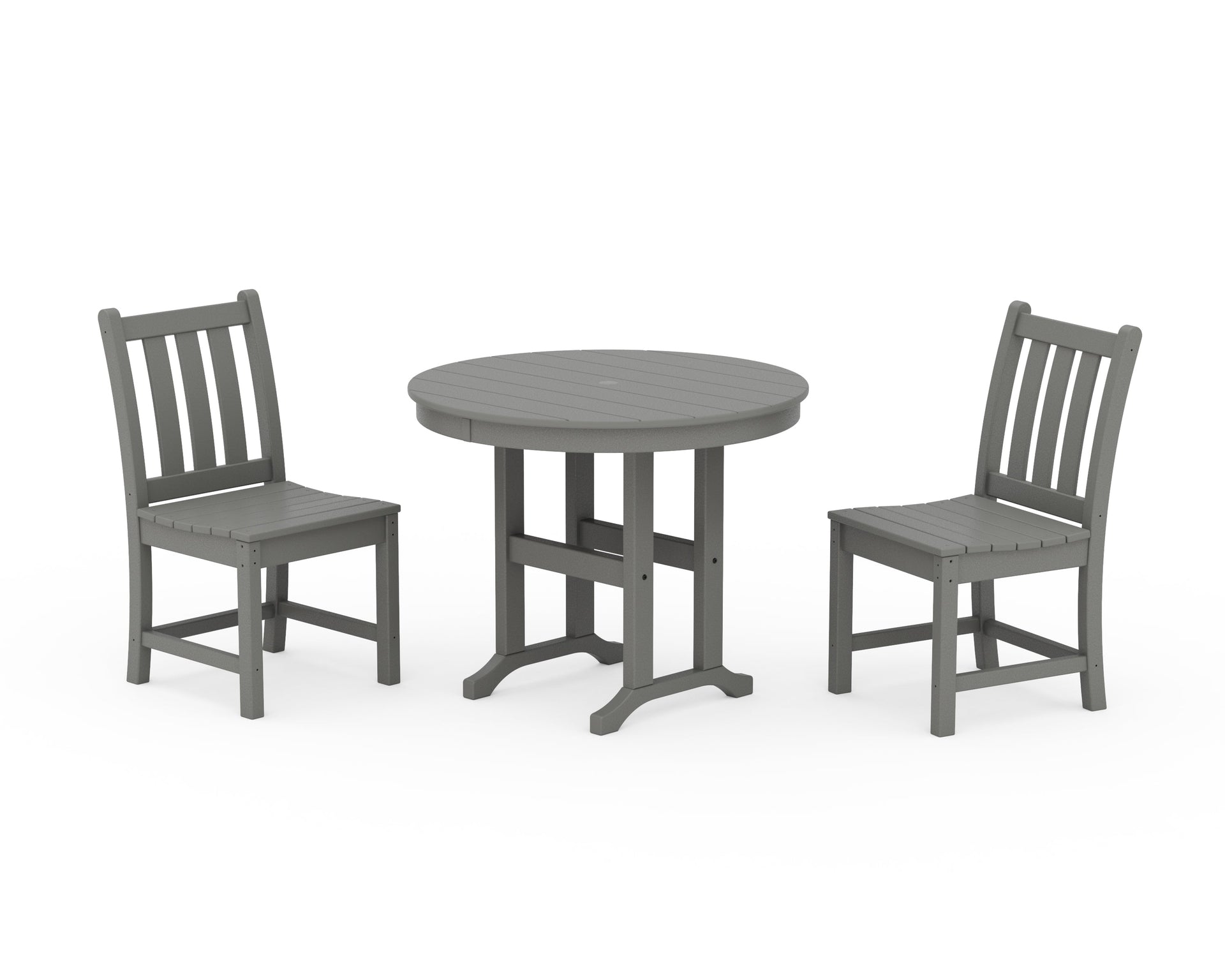 Traditional Garden Side Chair 3-Piece Round Dining Set