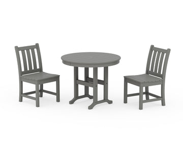Traditional Garden Side Chair 3-Piece Round Dining Set