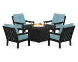 Vineyard 5-Piece Conversation Set with Fire Pit Table