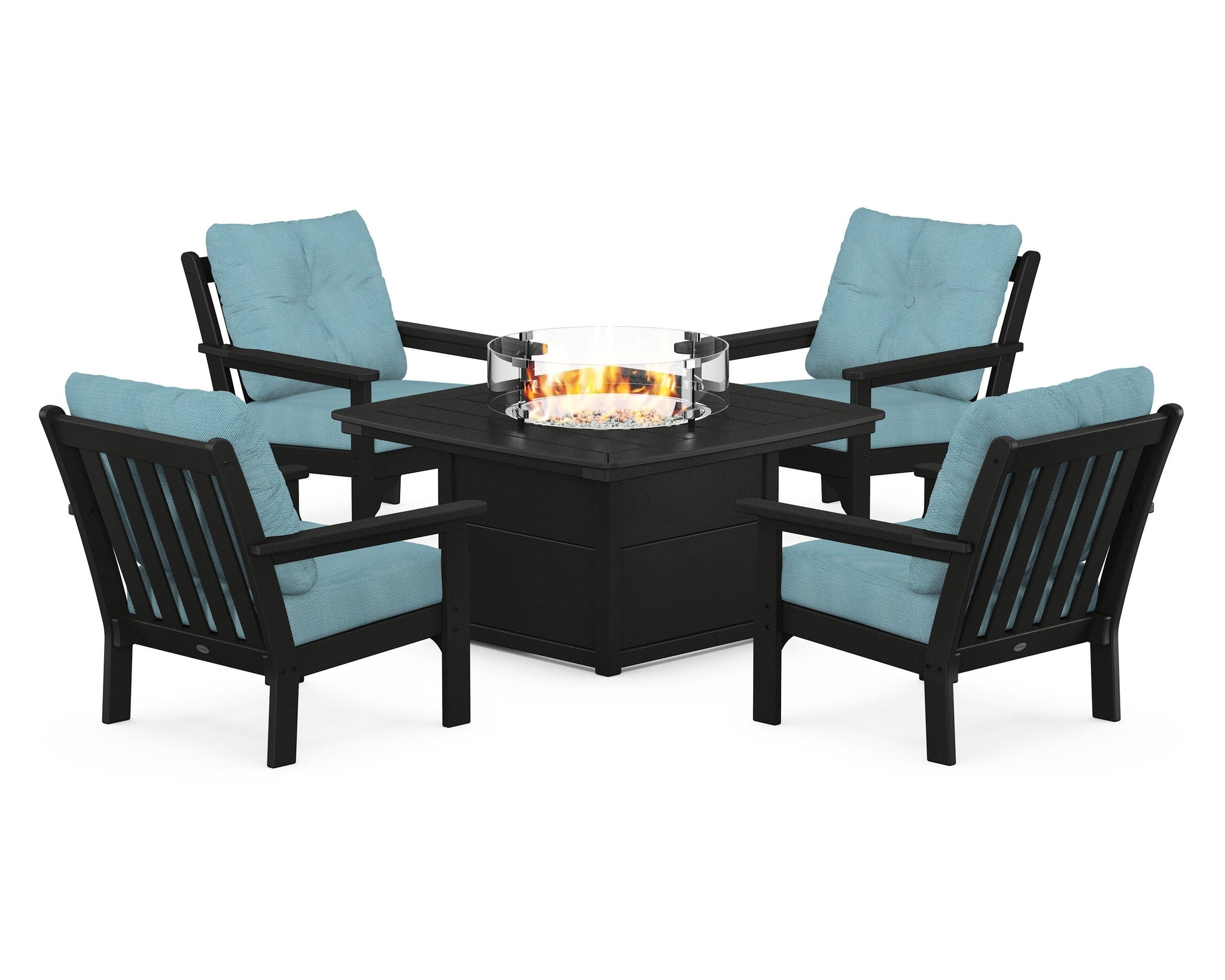 Vineyard 5-Piece Conversation Set with Fire Pit Table