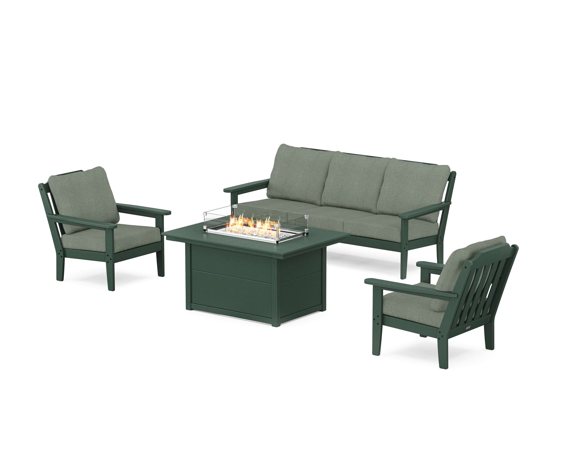 Cottage Deep Seating Fire Pit Table Set