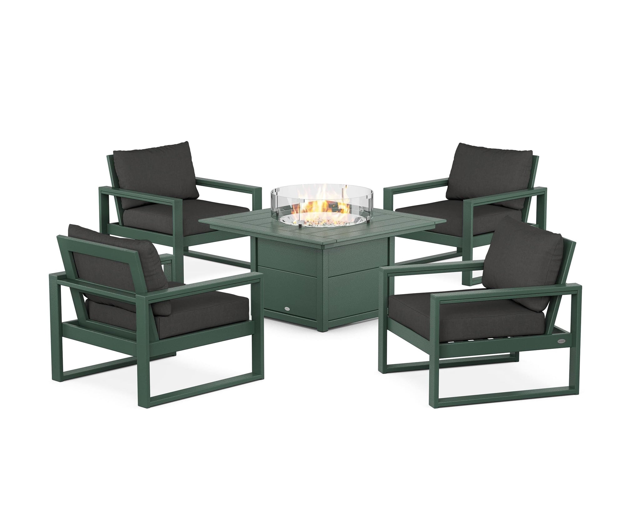 EDGE Sectional 5-Piece Deep Seating Set with Fire Pit Table