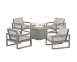 EDGE Sectional 5-Piece Deep Seating Set with Fire Pit Table