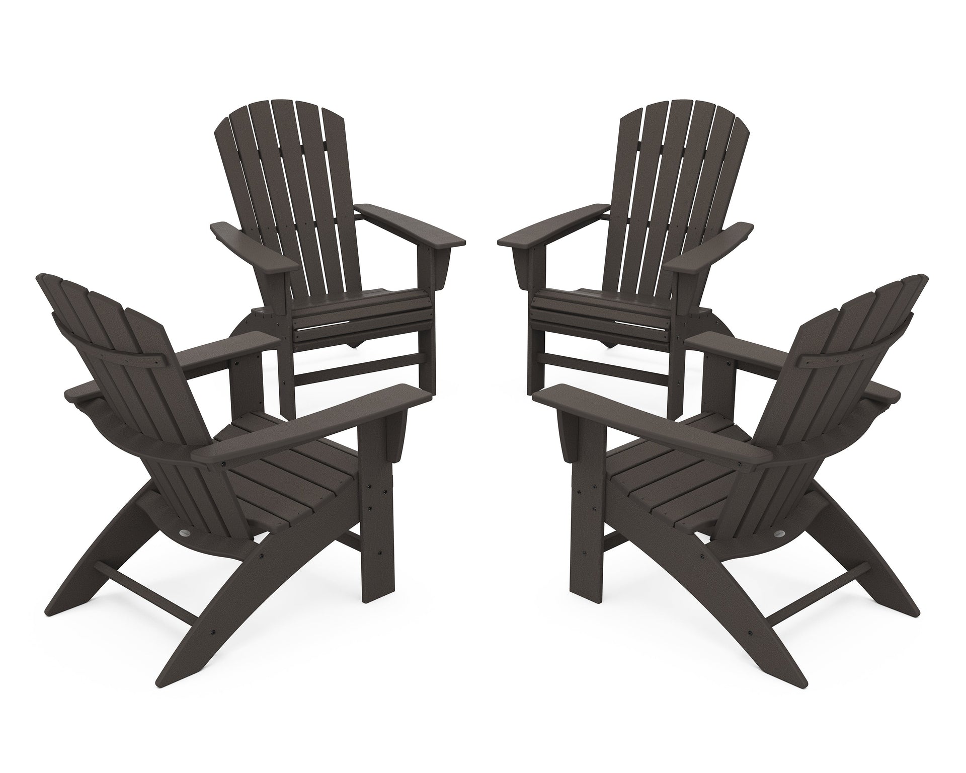 4-Piece Nautical Curveback Adirondack Chair Conversation Set