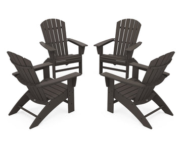 4-Piece Nautical Curveback Adirondack Chair Conversation Set