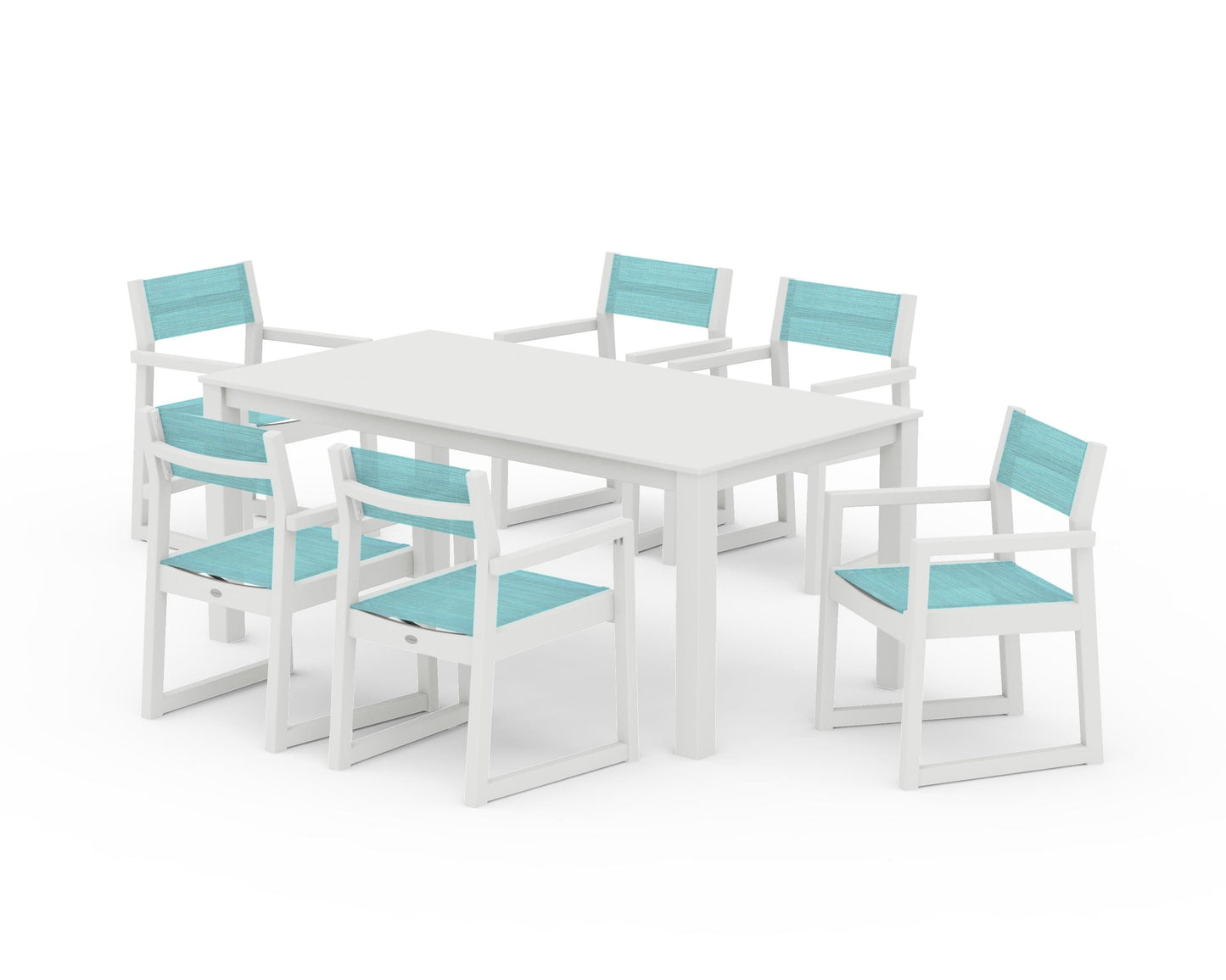 EDGE Sling Arm Chair 7-Piece Parsons Dining Set