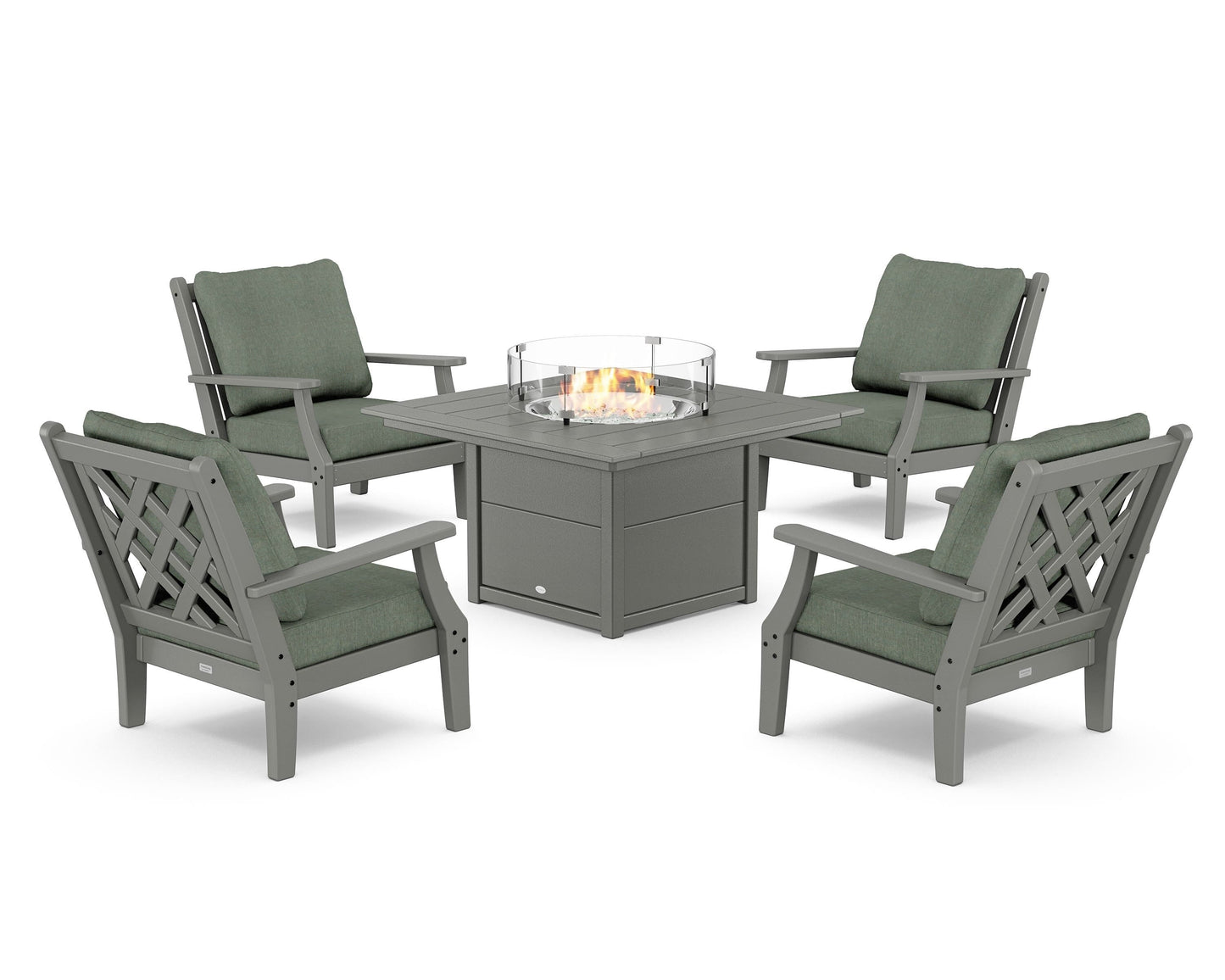 Wovendale 5-Piece Deep Seating Set with Fire Pit Table