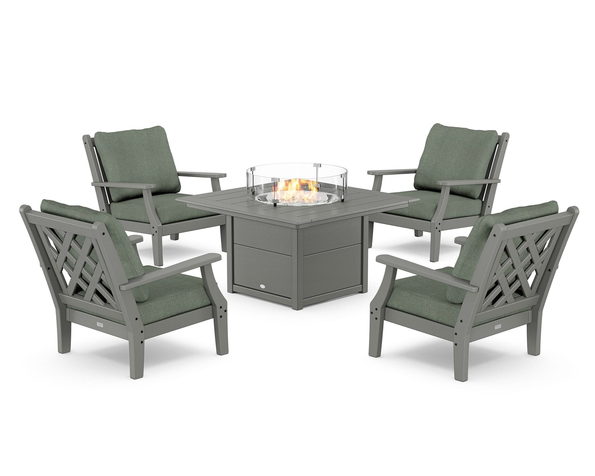 Wovendale 5-Piece Deep Seating Set with Fire Pit Table