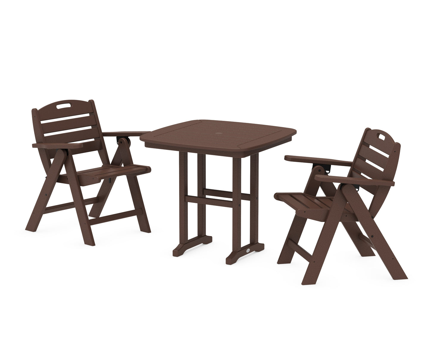Nautical Folding Lowback Chair 3-Piece Dining Set