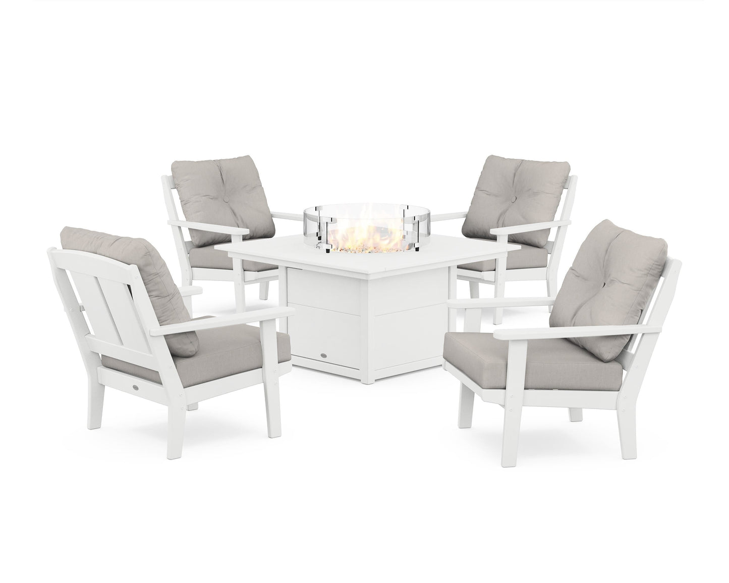 Mission 5-Piece Deep Seating Set with Fire Pit Table