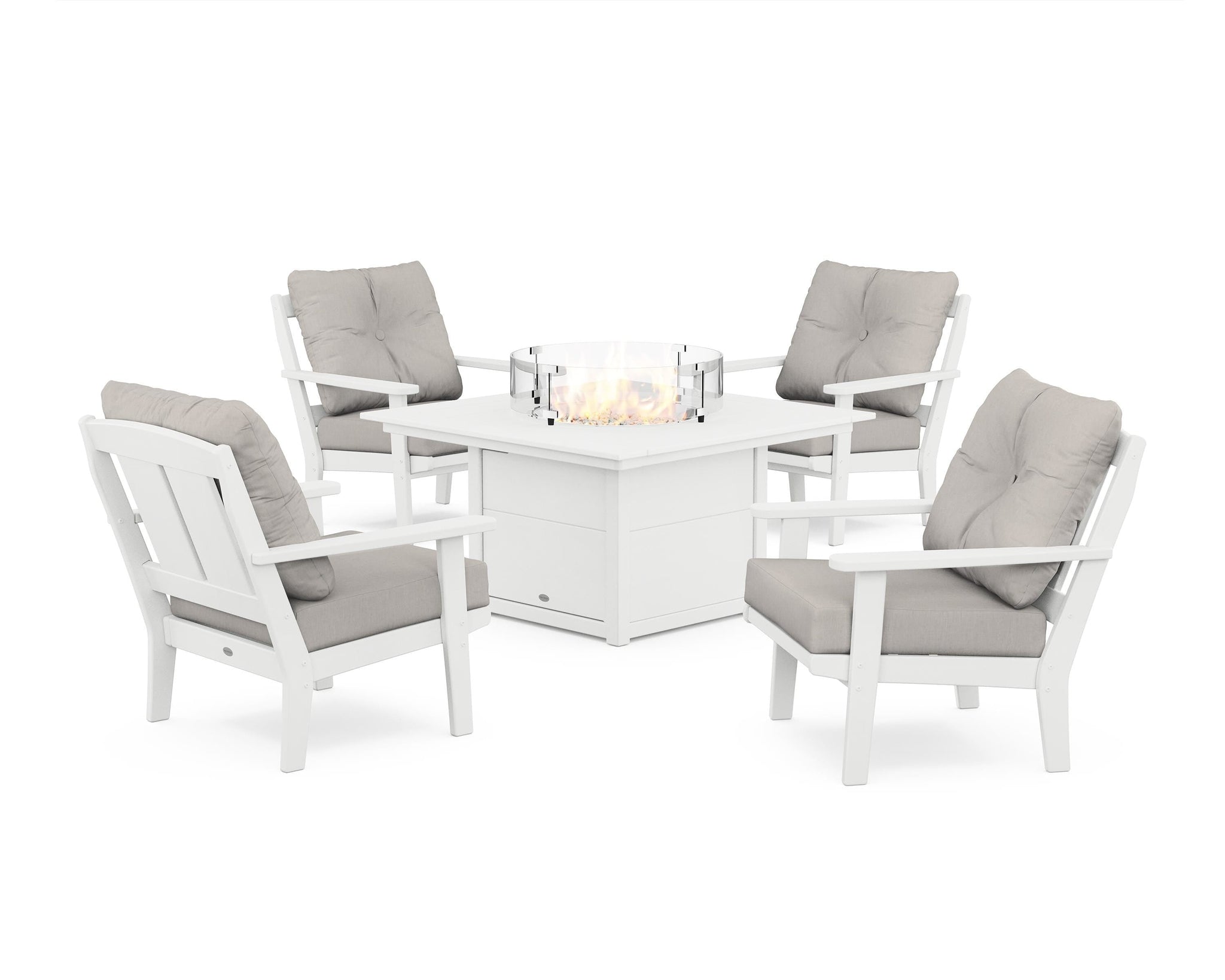 Mission 5-Piece Deep Seating Set with Fire Pit Table