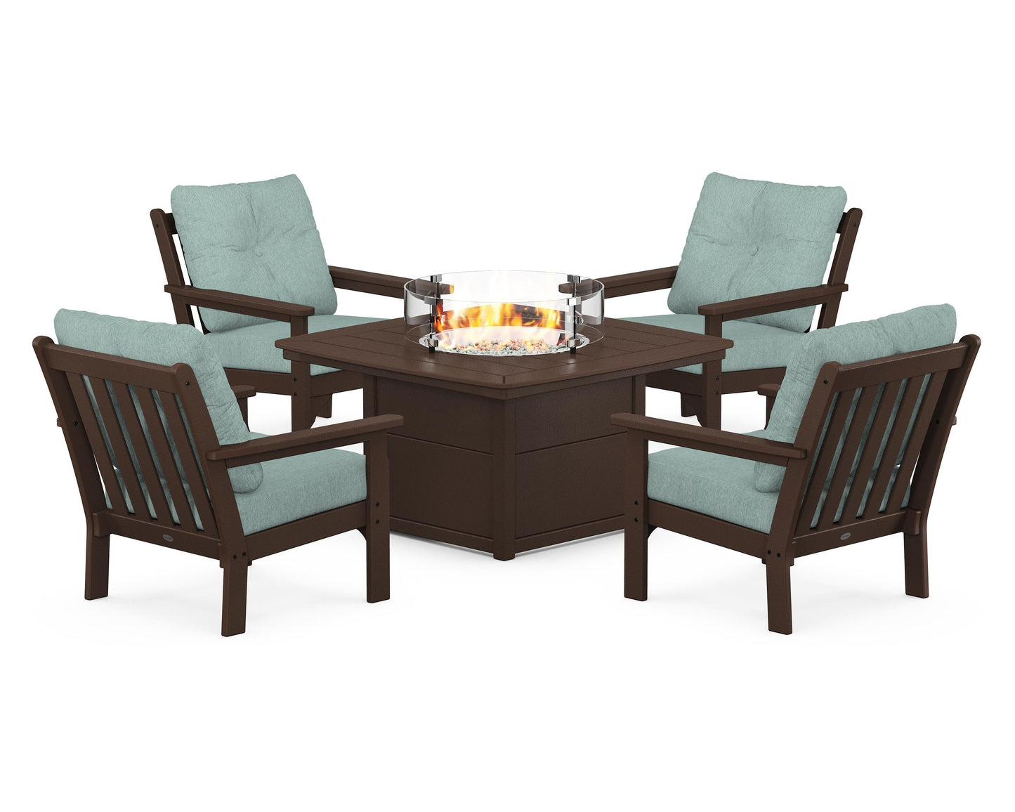 Vineyard 5-Piece Conversation Set with Fire Pit Table