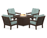 Vineyard 5-Piece Conversation Set with Fire Pit Table