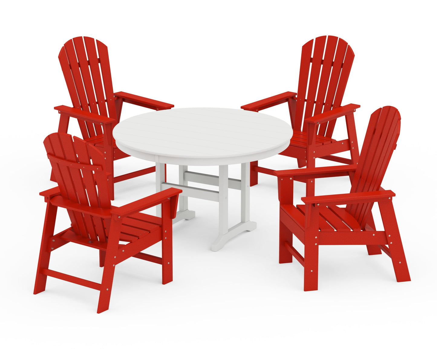 South Beach 5-Piece Round Farmhouse Dining Set