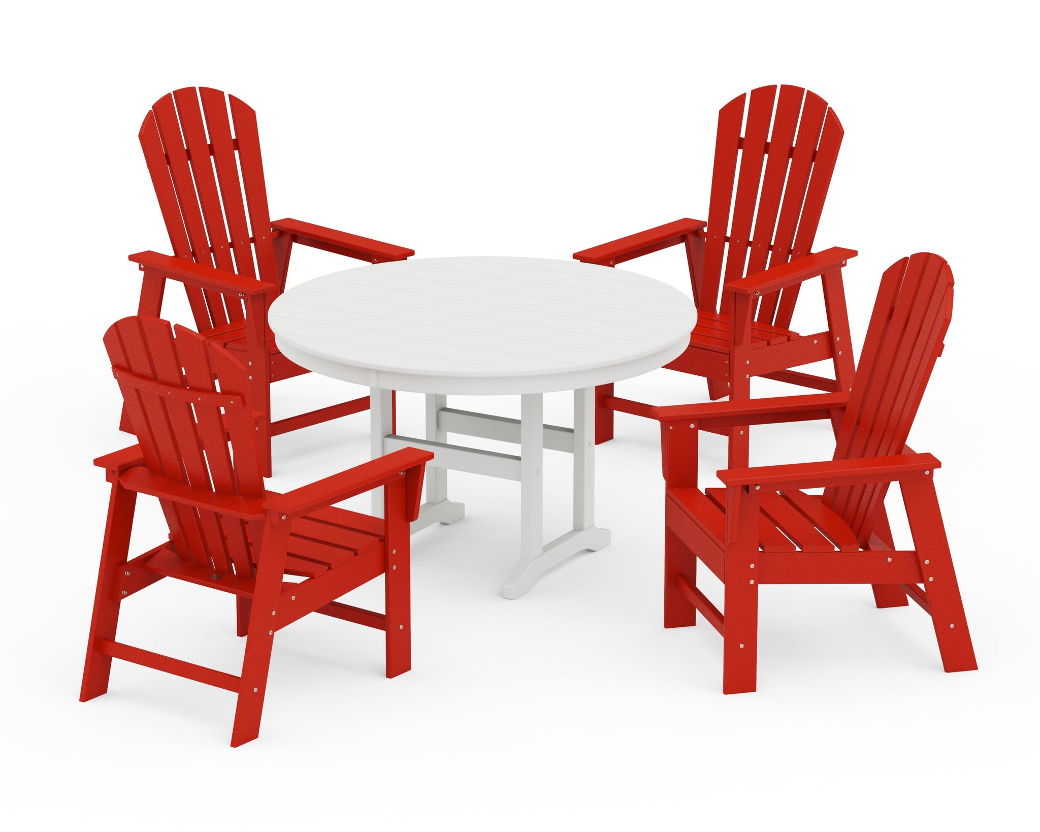 South Beach 5-Piece Round Farmhouse Dining Set