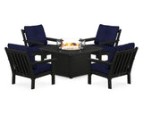 Vineyard 5-Piece Conversation Set with Fire Pit Table