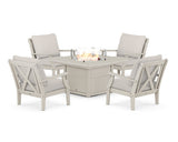 Braxton 5-Piece Deep Seating Conversation Set with Fire Pit Table
