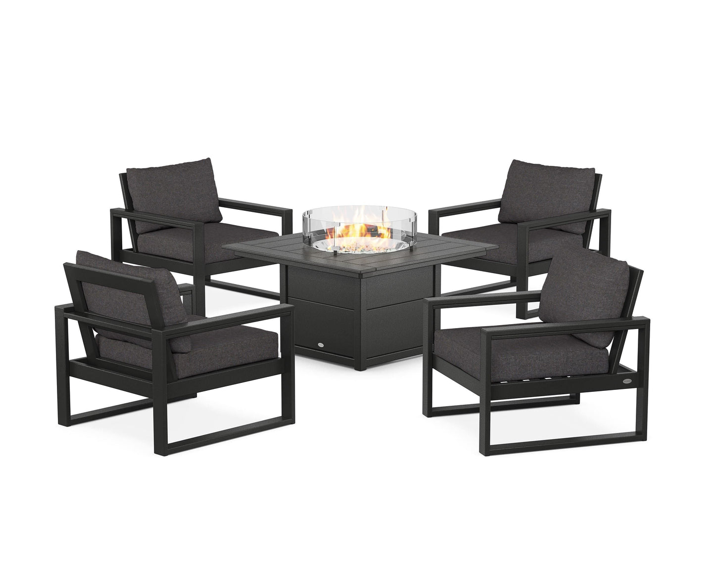 EDGE Sectional 5-Piece Deep Seating Set with Fire Pit Table