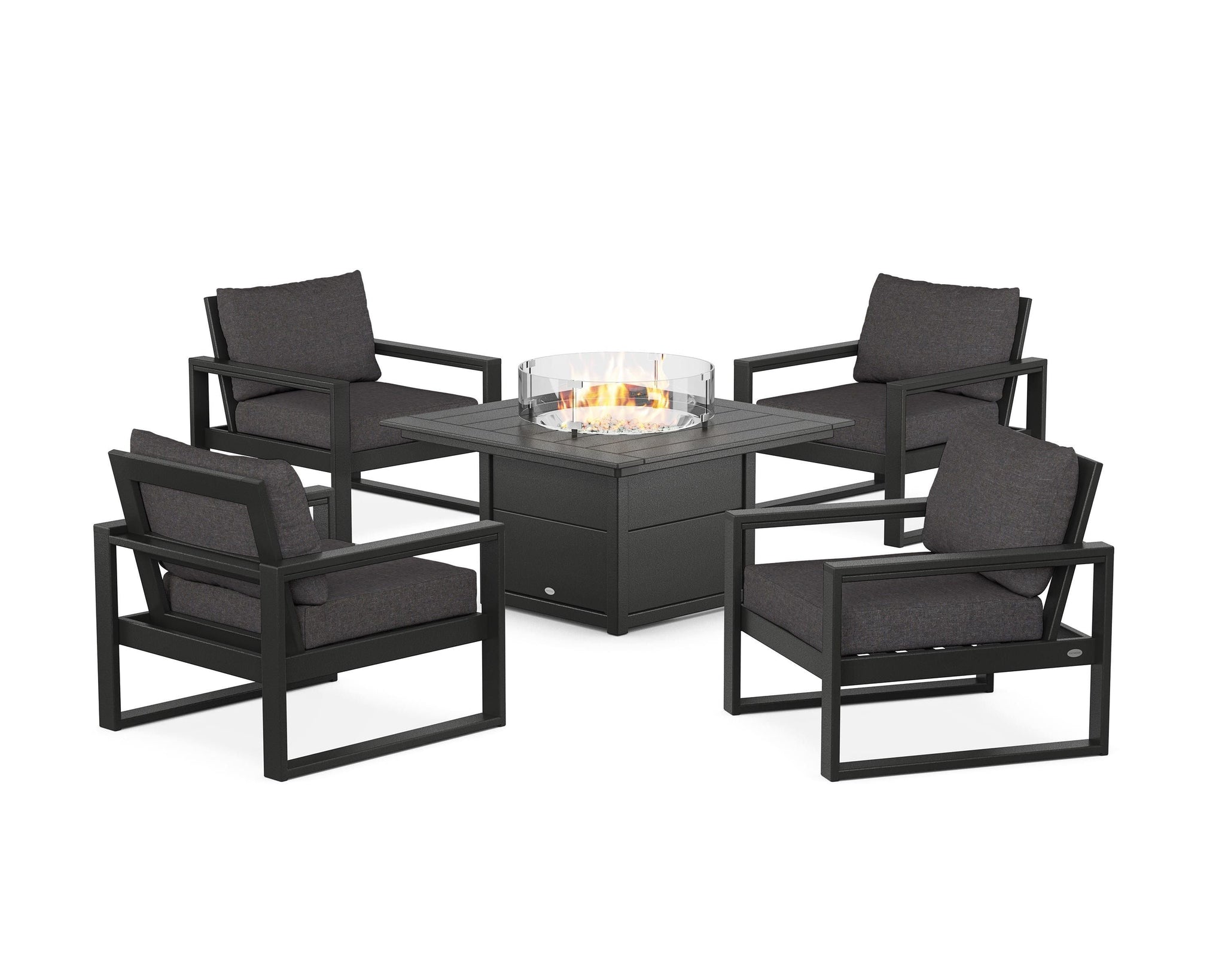 EDGE Sectional 5-Piece Deep Seating Set with Fire Pit Table