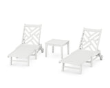 Chippendale 3-Piece Chaise Set with Wheels