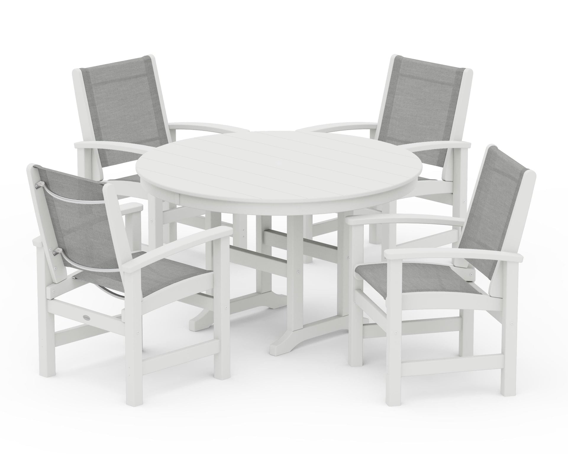 Coastal 5-Piece Round Farmhouse Dining Set