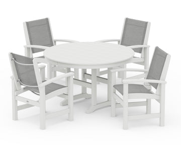 Coastal 5-Piece Round Farmhouse Dining Set