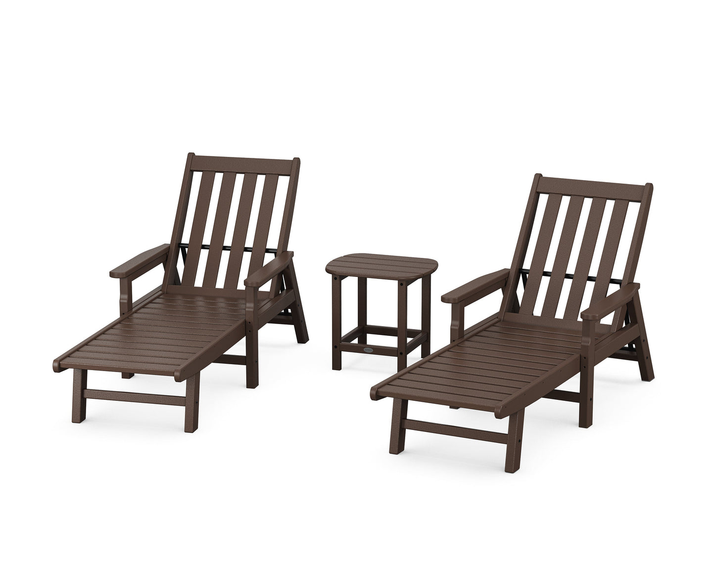 Vineyard 3-Piece Chaise with Arms Set