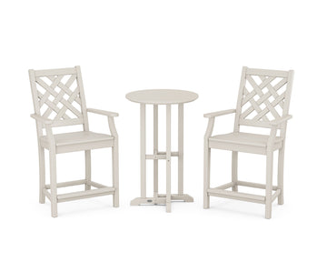 Wovendale 3-Piece Farmhouse Bistro Counter Set